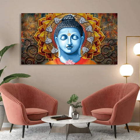 Lord Gautam Buddha Serene Face canvas wall art online Lord Gautam Buddha Serene Face canvas wall art online