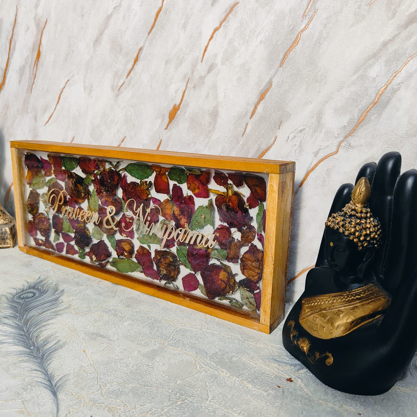 Rectangular deep dasting Varmala Preservation (15 by 6 inch) - 2 frame Combo