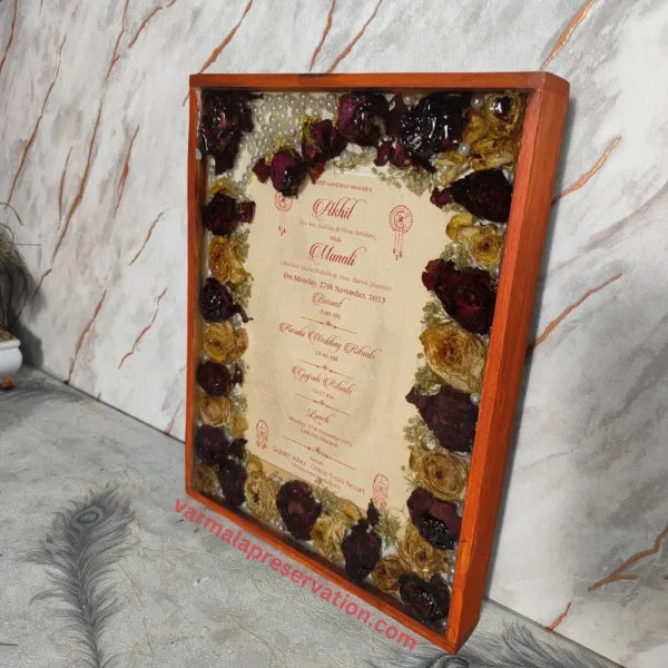 Wedding Varmala Preservation with Invitation Card (11x14 Inch)
