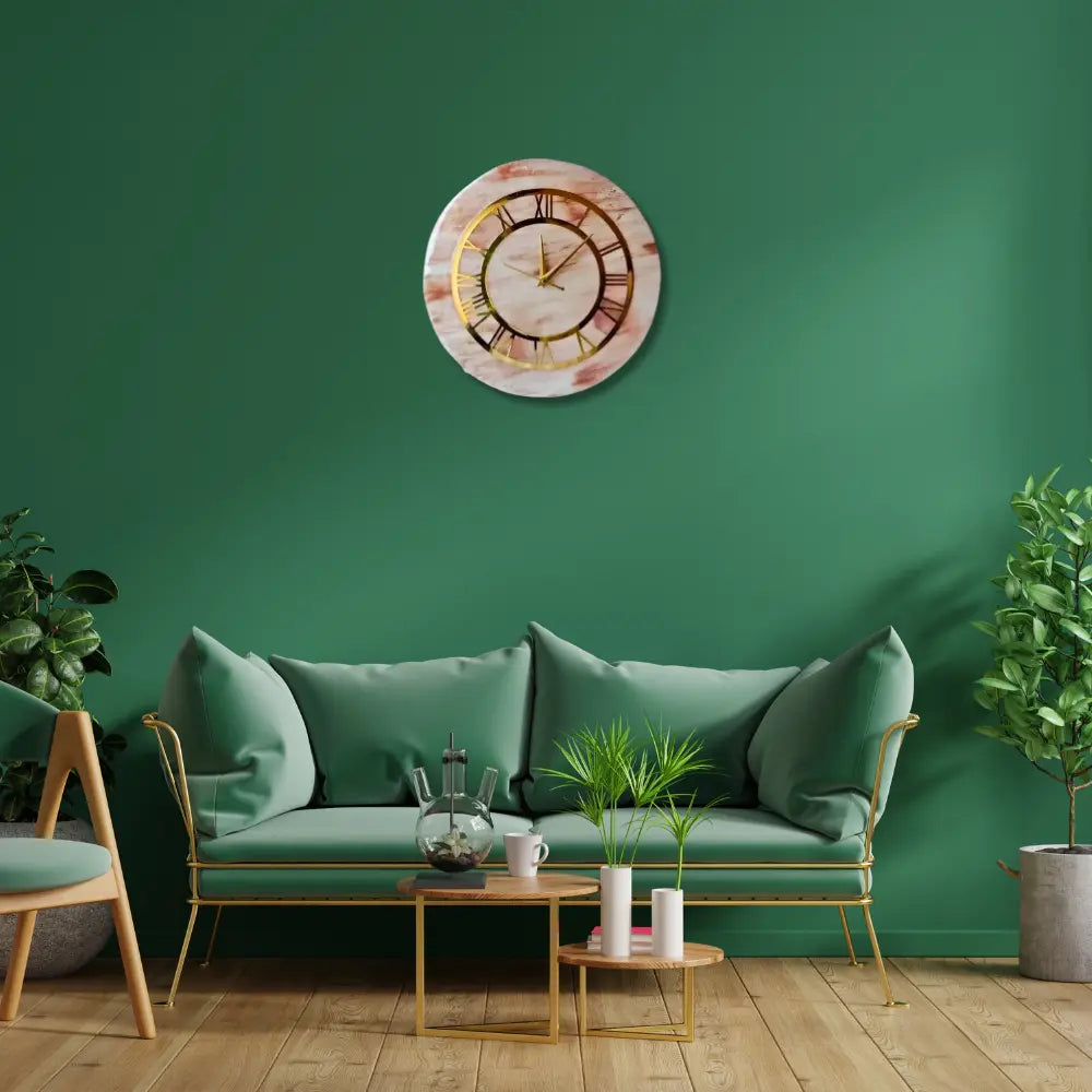pink-resin-wall-clock-for-girls-bedroom