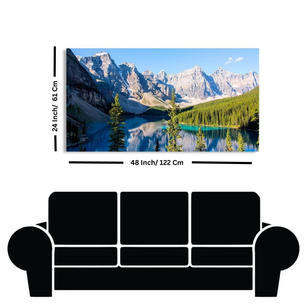 Buy Premium Beautiful Nature Lake Scenery Canvas Wall Painting
