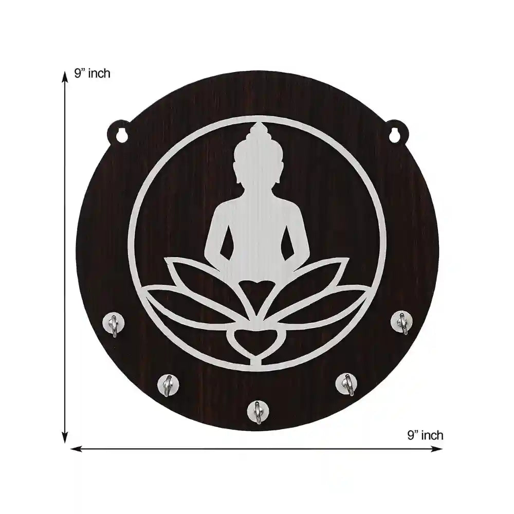 Premium Sitting Gautam Buddha Wooden Key Holder For home decor Premium Sitting Gautam Buddha Wooden Key Holder For home decor