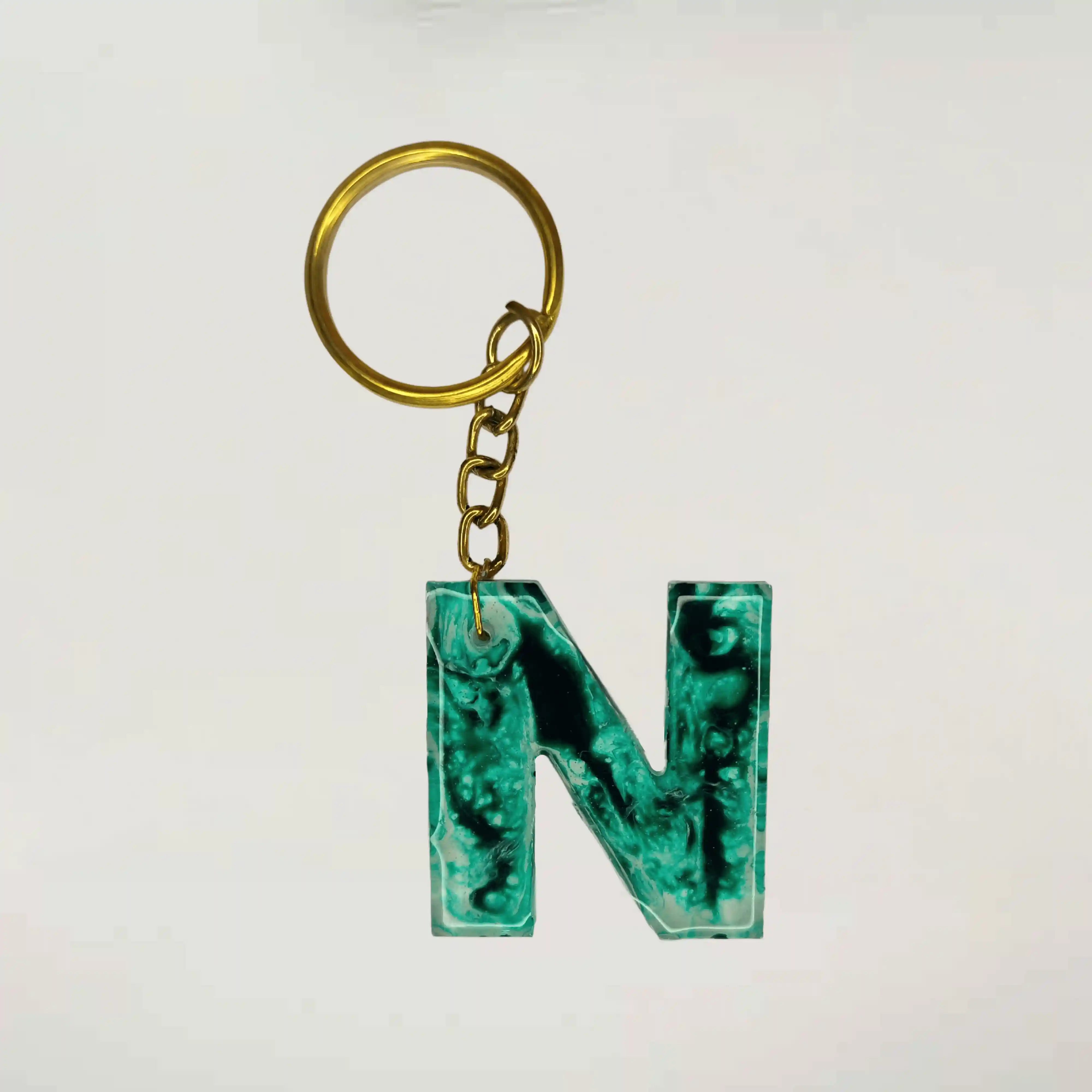 Purchase Resin Keychains Geode Green With Stunning N alphabets Purchase Resin Keychains Geode Green With Stunning N alphabets