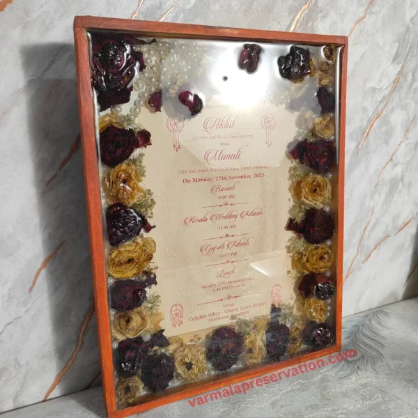 Wedding Varmala Preservation with Invitation Card (11x14 Inch)
