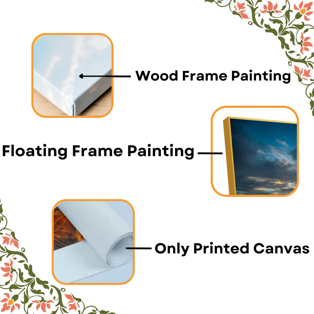 Shop Canvas Wall Painting beautiful Flower Sunset
