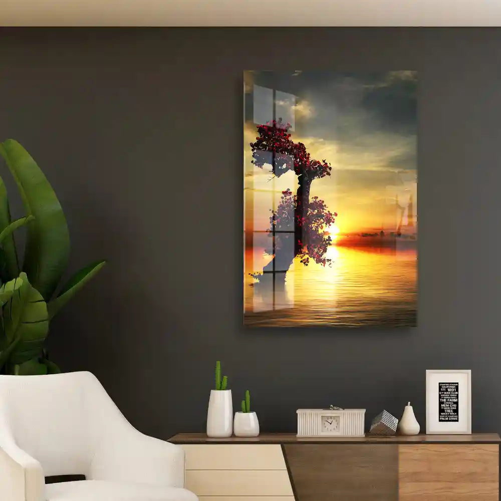 Unique Amazing Tree In The Sunset Acrylic Prints