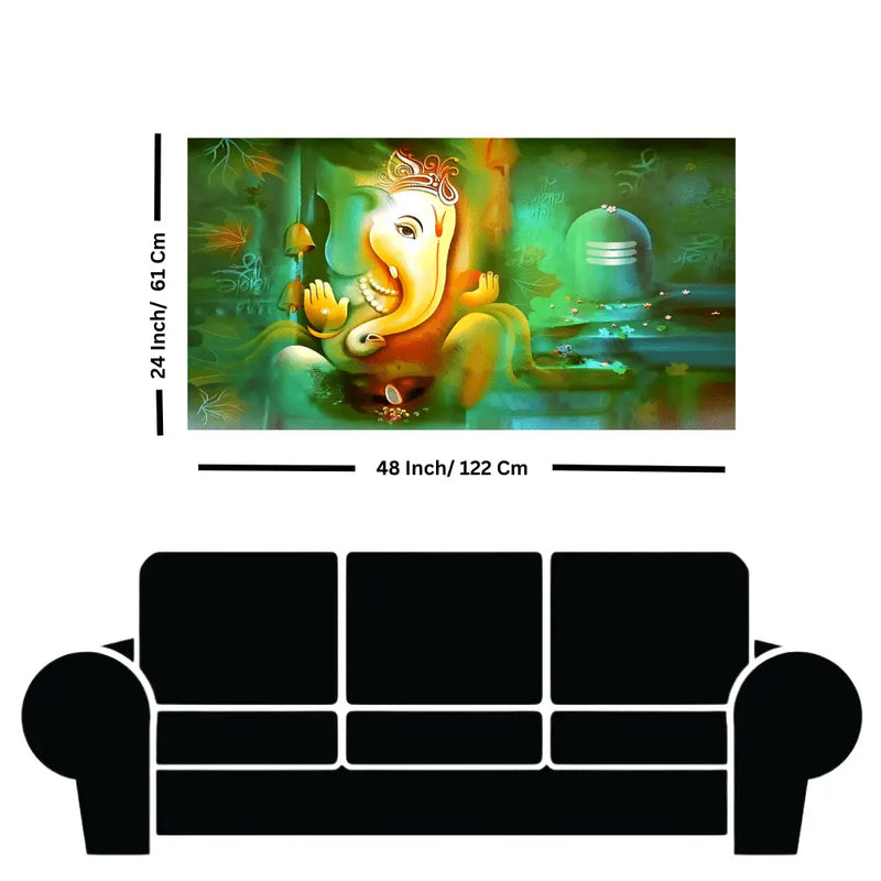 Buy Vintage Lord Ganesh with Shiva lingam painting