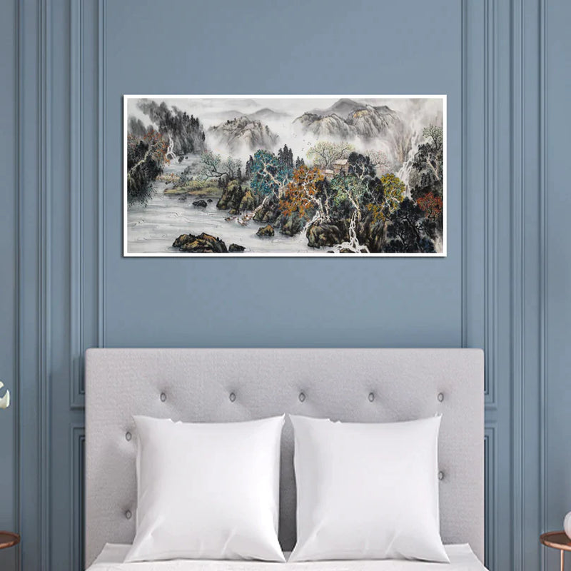 Mountain And Water Abstract Art Canvas Wall Painting