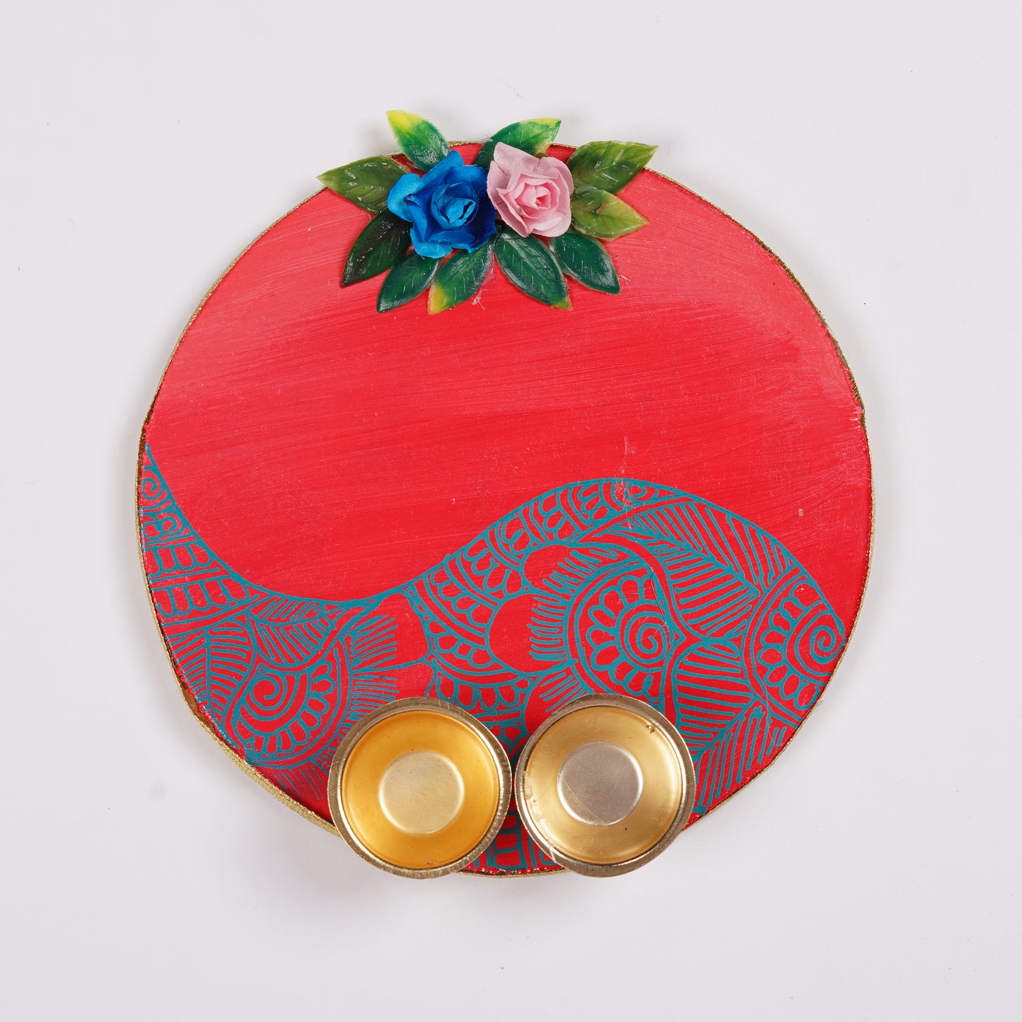 Pink Roli Chawal Platter - Handcrafted