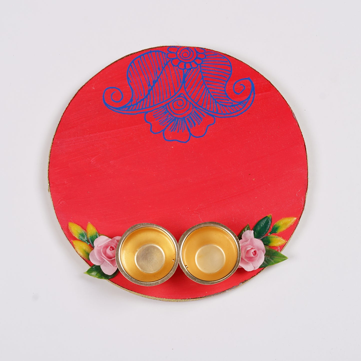 Pink Roli Chawal Platter - Handcrafted