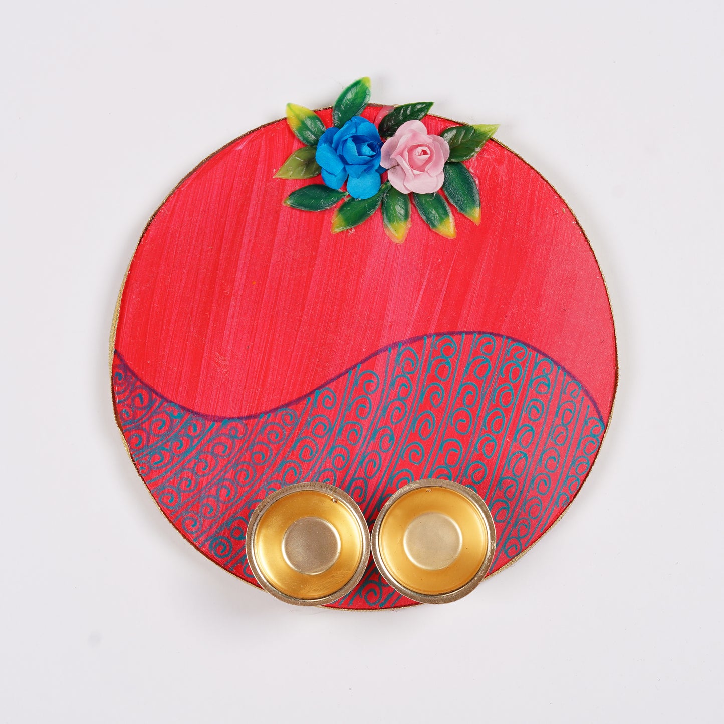 Pink Roli Chawal Platter - Handcrafted