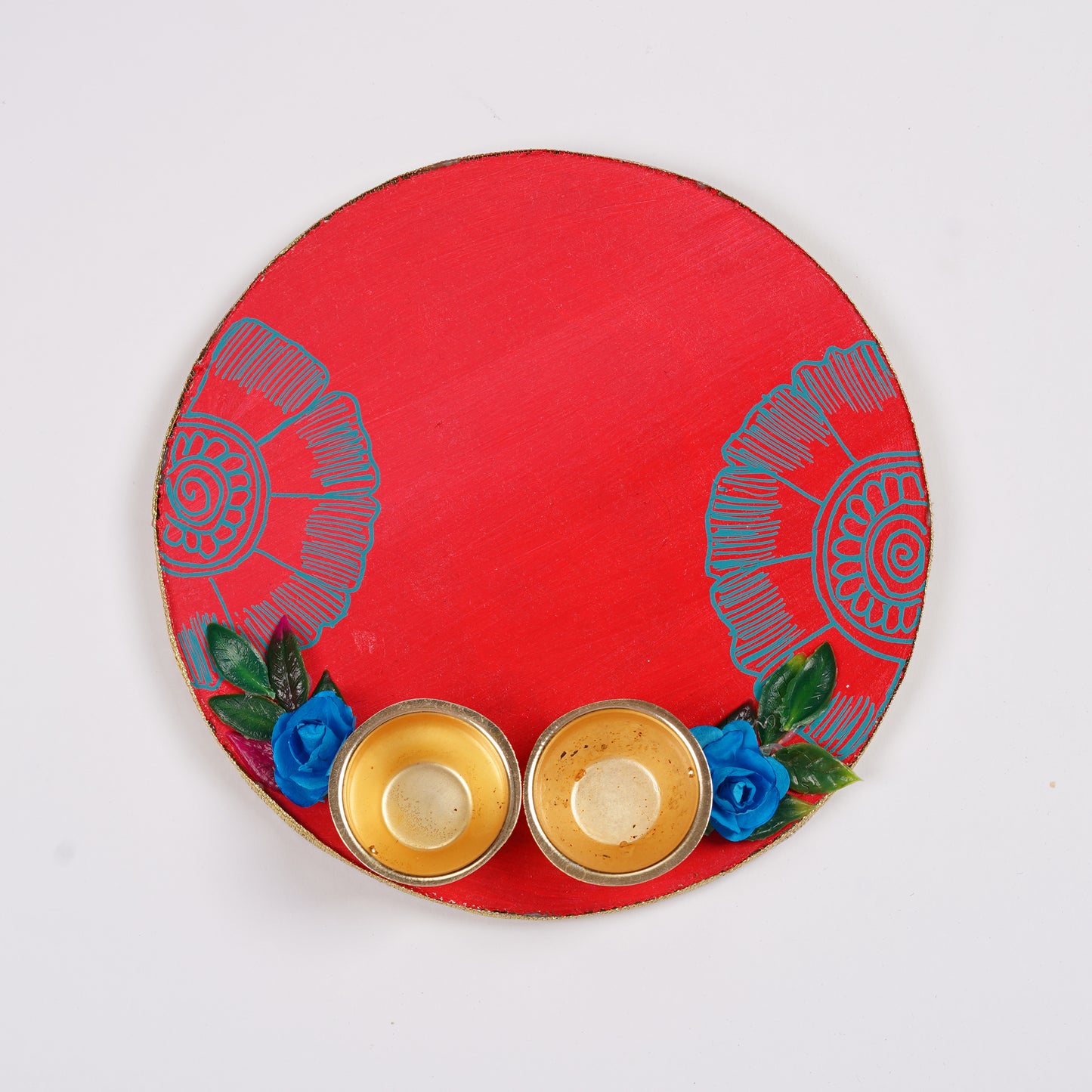 Pink Roli Chawal Platter - Handcrafted