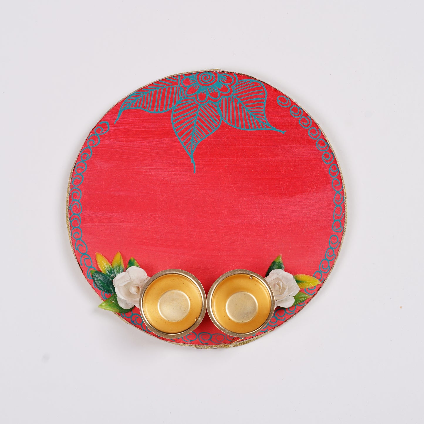 Pink Roli Chawal Platter - Handcrafted