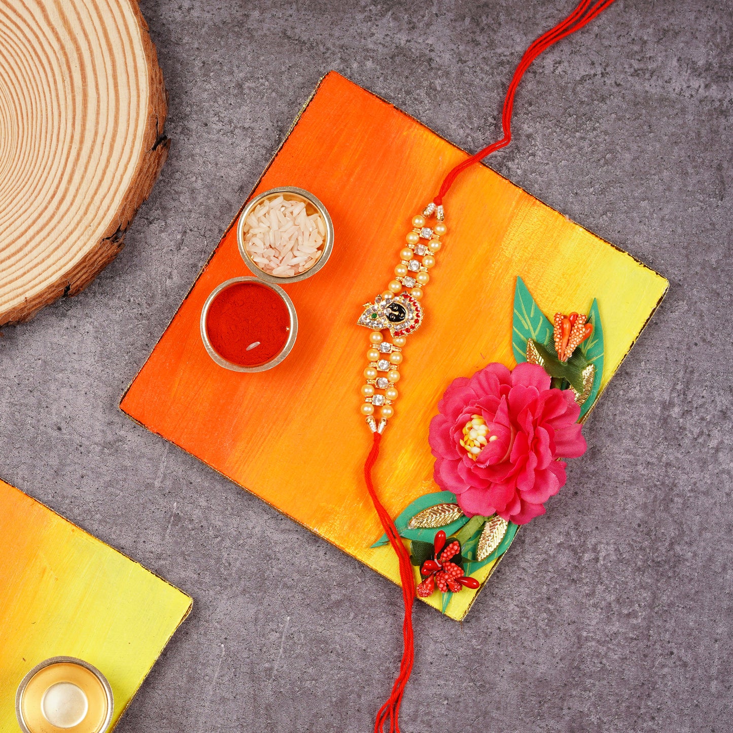 Handmade Roli Chawal Platter Square