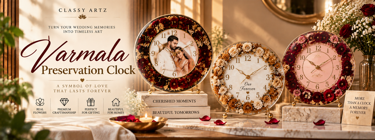 Varmala Preservation Clock for Wedding Memories