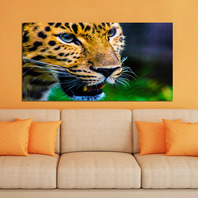 Leopard Face Close-Up Canvas Wall Art, 48x24