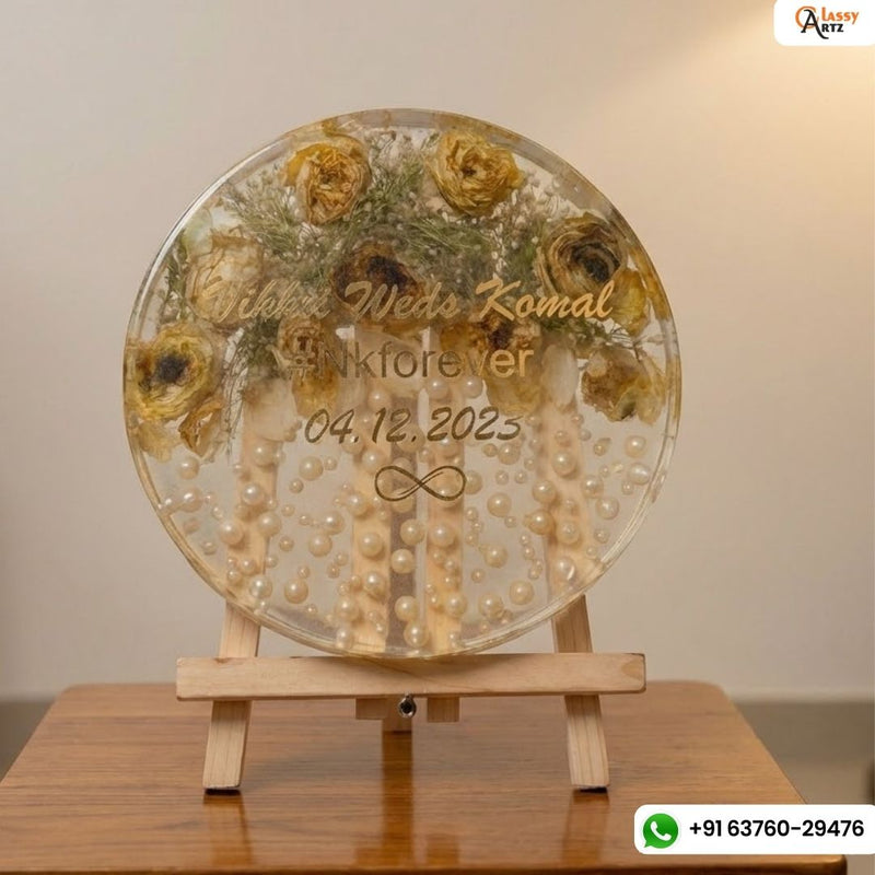 10 inch round deep casting resin vermala preservation 2 inch thickness frame