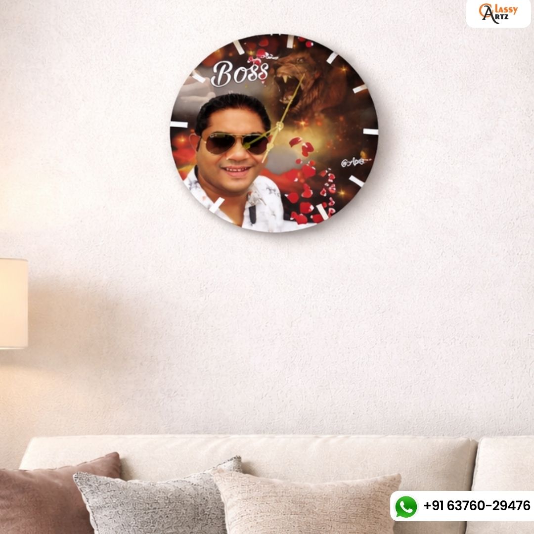 12-Inches Round Shape Acrylic Wall Clock | Gift for Boss