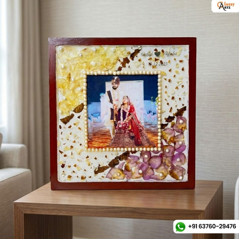12 inch beautiful square preservation frame with LED Light connection with stand