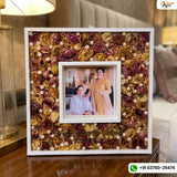 14 Inches Dual Wooden Frame with Preserved Wedding Jaymala