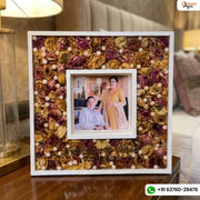 14 Inches Dual Wooden Frame with Preserved Wedding Jaymala