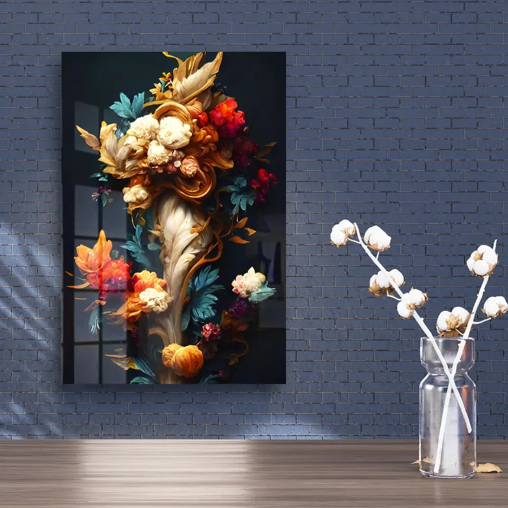 Retro Decorative Flower Acrylic Wall Art