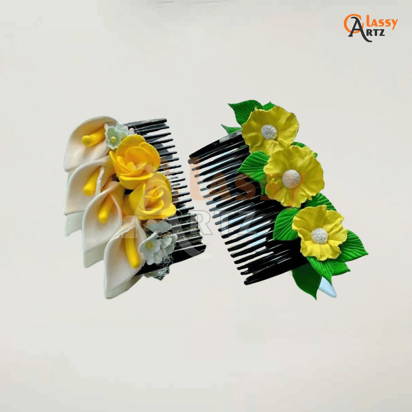 Buy Set Of 3 Trendy Japanese Clay Hair Comb Pins