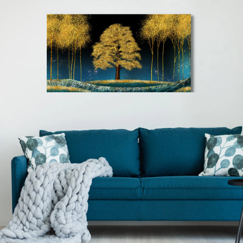 Golden Tree Canvas Wall Art Painting