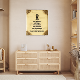 Resin 10 by 12 inch Navar Mantra frame with Yellow base Navkar Symbol