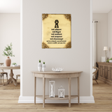 Resin 10 by 12 inch Navar Mantra frame with Yellow base Navkar Symbol