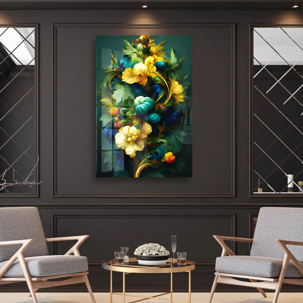 Baroque Style Floral Acrylic Wall Art