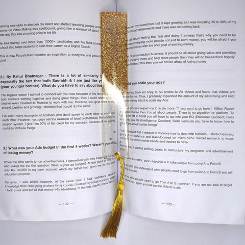 Combo Of 2 Shimmery Golden Green glitter Bookmarks