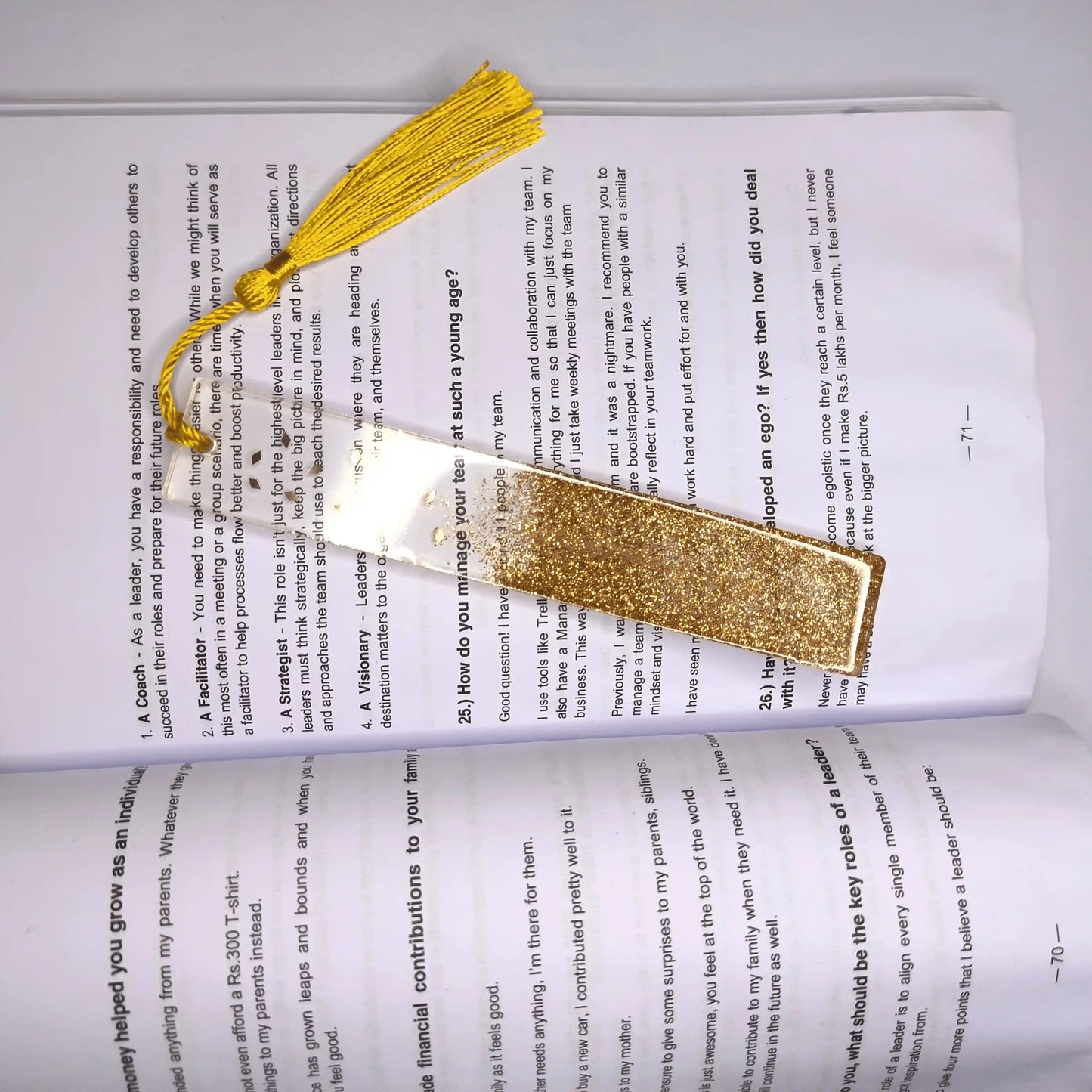 Combo Of 2 Shimmery Golden Green glitter Bookmarks