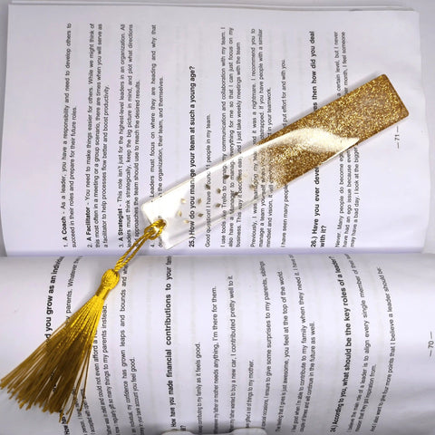 Combo Of 2 Shimmery Golden Green glitter Bookmarks