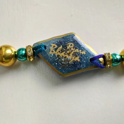 Purple & Gold Resin Couple Rakhi For Pyara Bhaiya Bhabhi (Set Of Two)