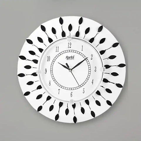 Diamond Silver Round Shape Designer Wall Clock