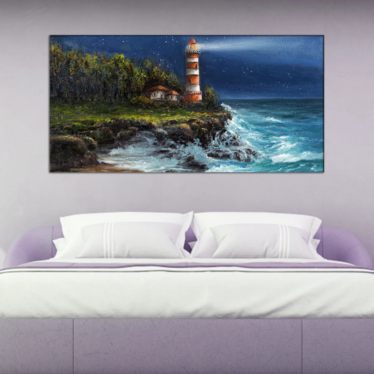 Lighthouse Ocean Canvas Wall Painting