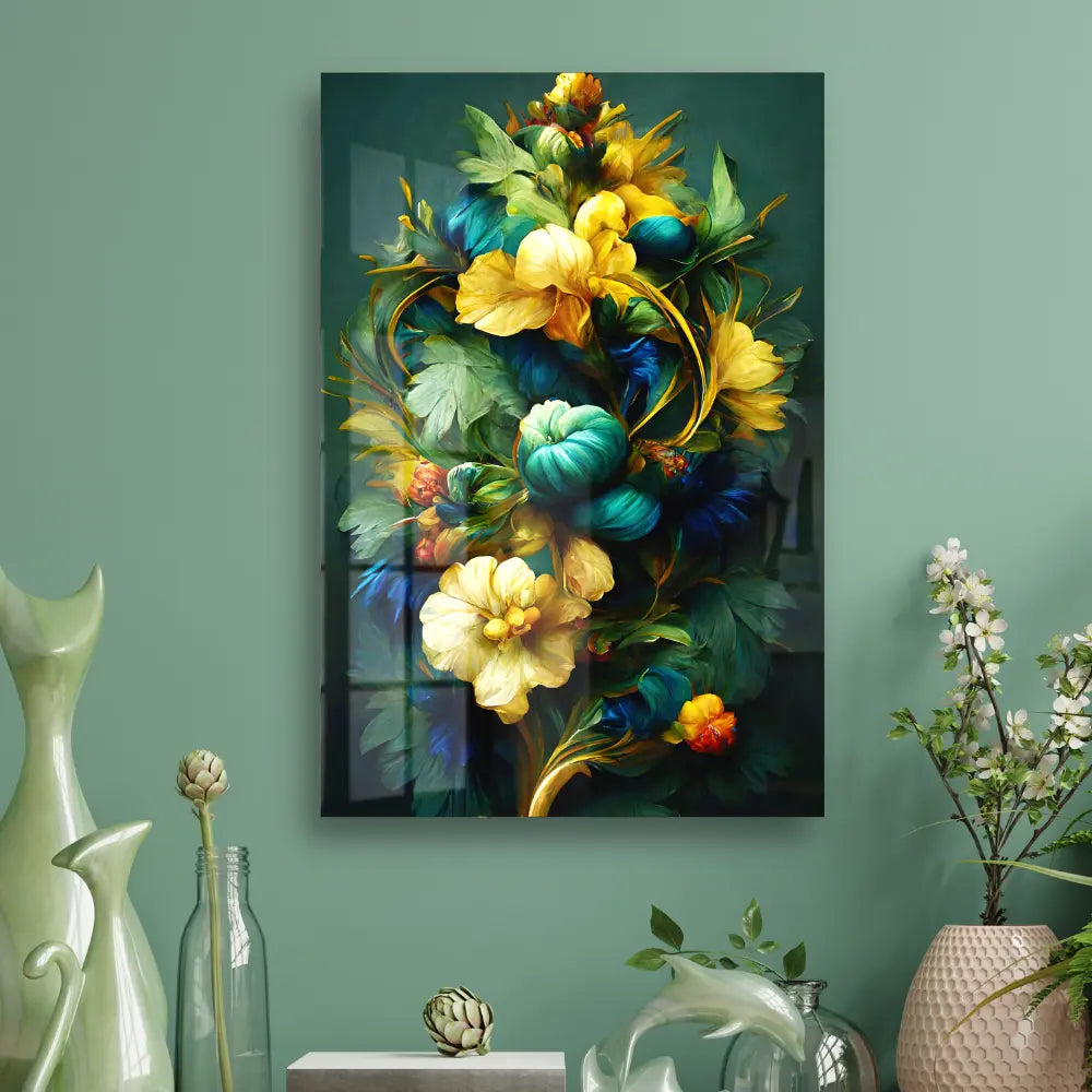 Baroque Style Floral Acrylic Wall Art