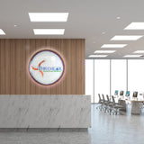 Custom Round Resin Reception Wall Nameplate with Light
