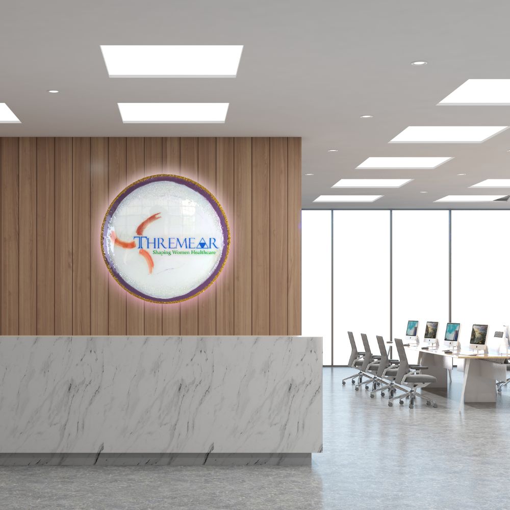 Custom Round Resin Reception Wall Nameplate with Light