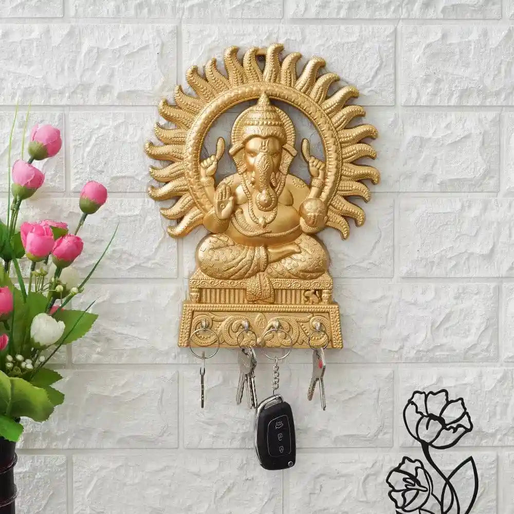 Acrylic Ganesha Key Holder for Home and Living Room,  Ganesha Mural Face Key Holder for Wall and Office Decor (11 x 5 Inches, Acrylic)