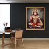 Lord Hanuman Om Hum Pavanandanaya Svaha Mantra Wall Art