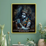 Om Krishnaaya Namah Krishna Mantra Acrylic Wall Art
