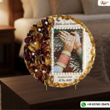 3D Varmala Flower Preservation Resin Frame with Metallic Stand  (10 Inch)