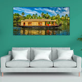 Kerala Houseboat Canvas Wall Painting