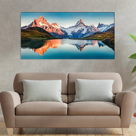 Majestic Mountain Lake Canvas Wall Painting