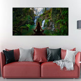 Meditation Waterfall Canvas Wall Art Painting
