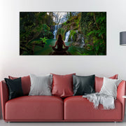 Meditation Waterfall Canvas Wall Art Painting