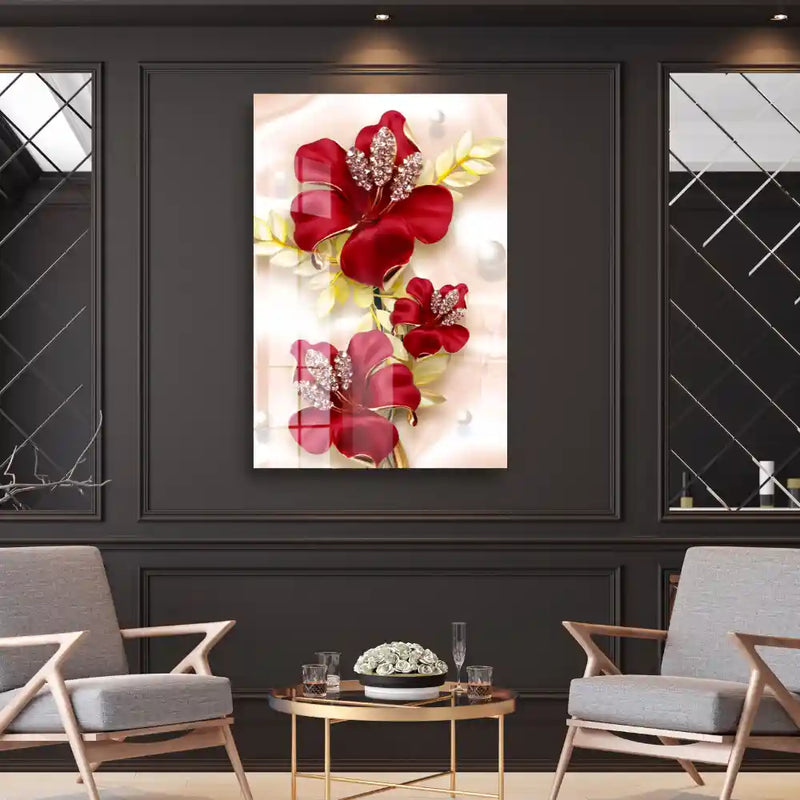  3d Orchid Flower Jewelry Acrylic Wall Decor