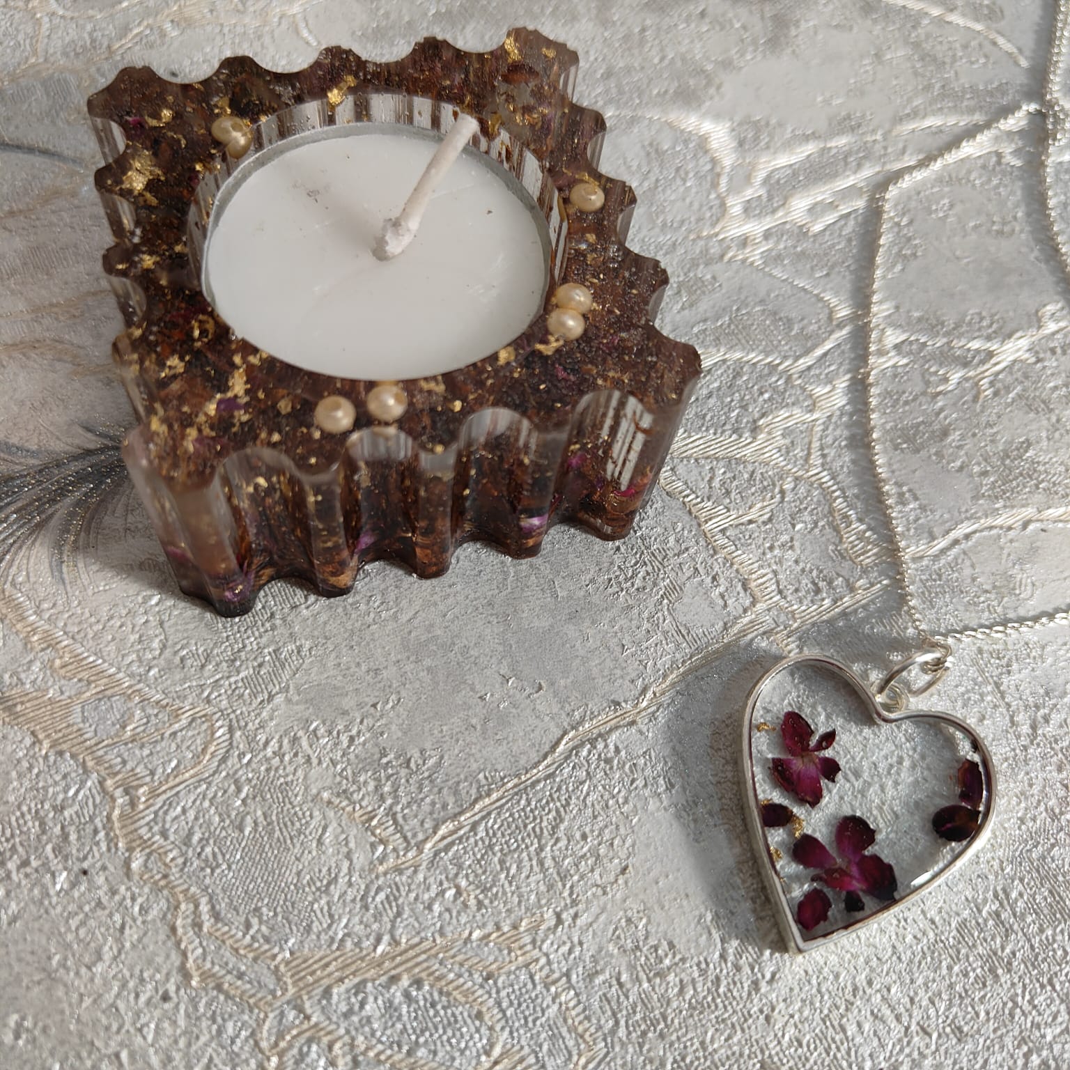 tea light candle holder and pendent set